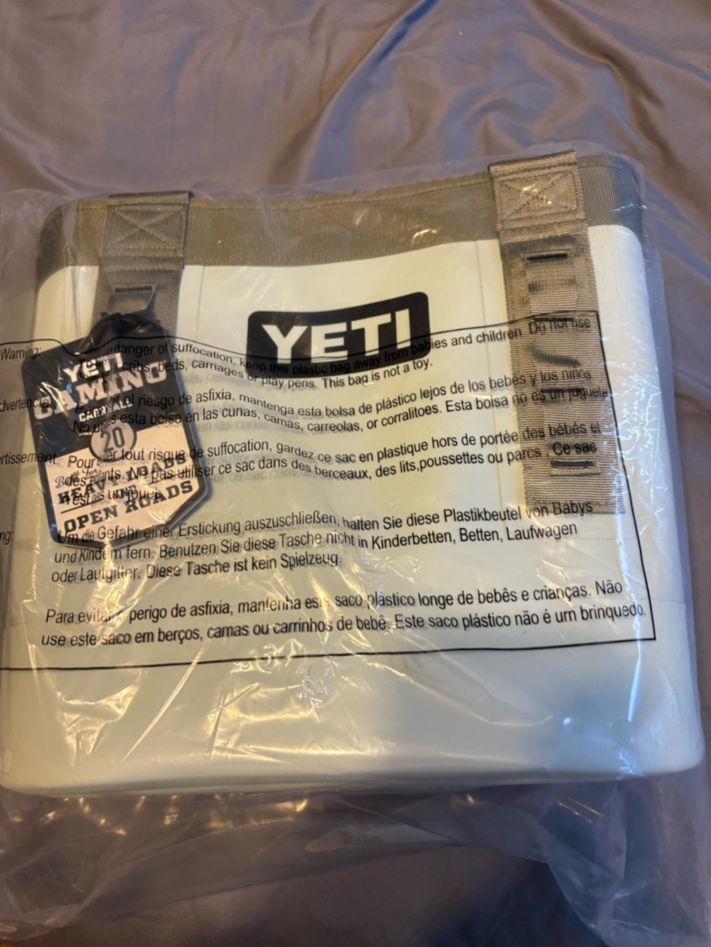 Yeti Ridgeline Camino Carryall 20 Tote — White with Gray Straps